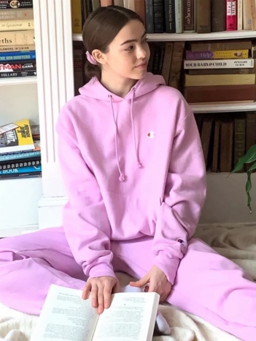 Champion Pastel Pink Lavender Hoodie and Joggers Set